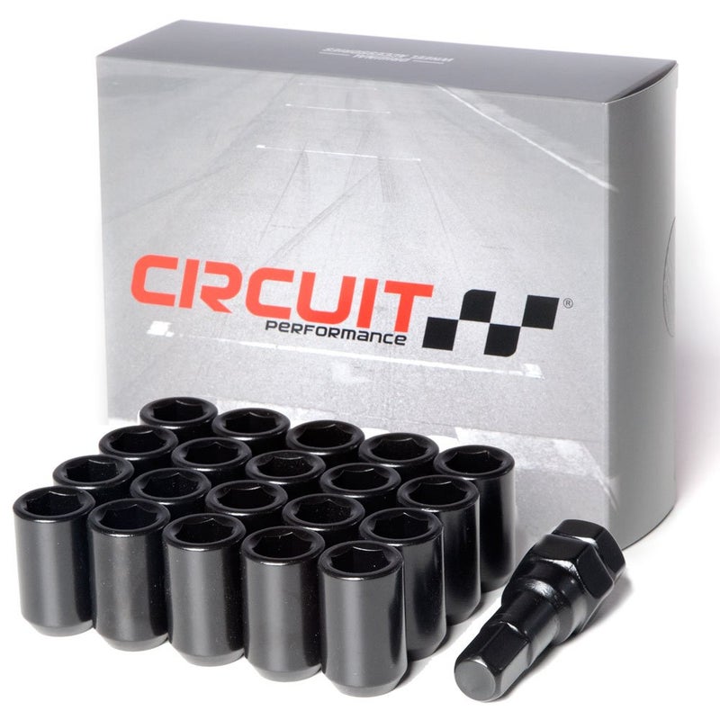Circuit Performance Tuner Key Acorn Lug Nuts Black 12x1.5 Forged Steel (20pc + Tool) - Image 1